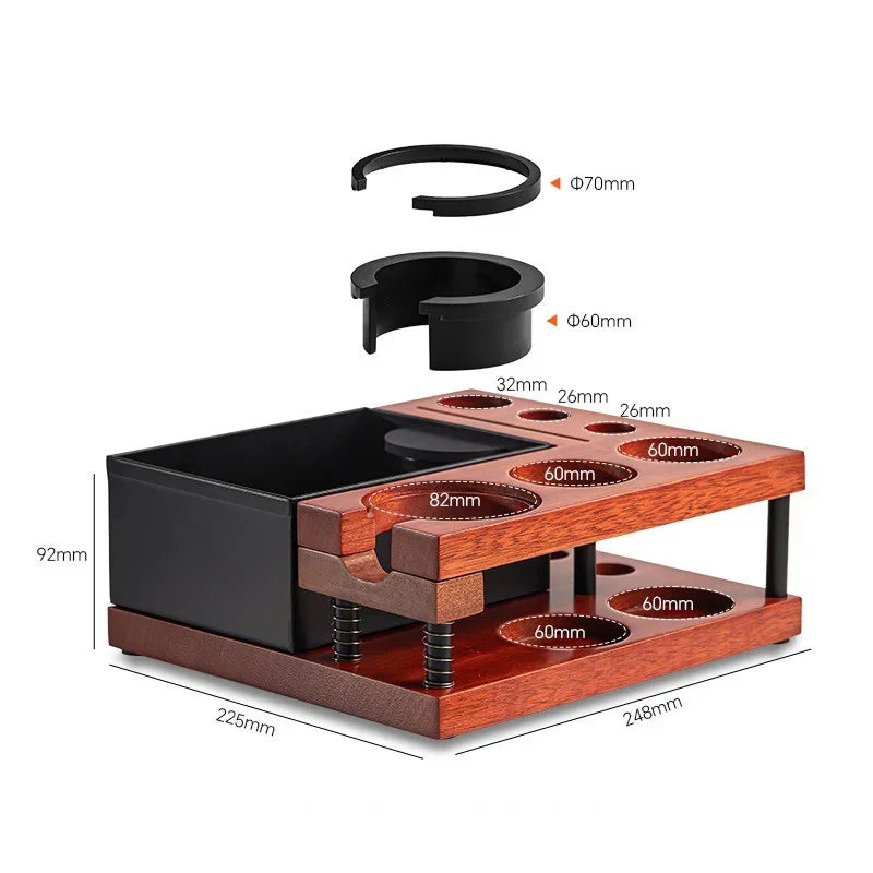 Premium Wooden Coffee Tamper Station