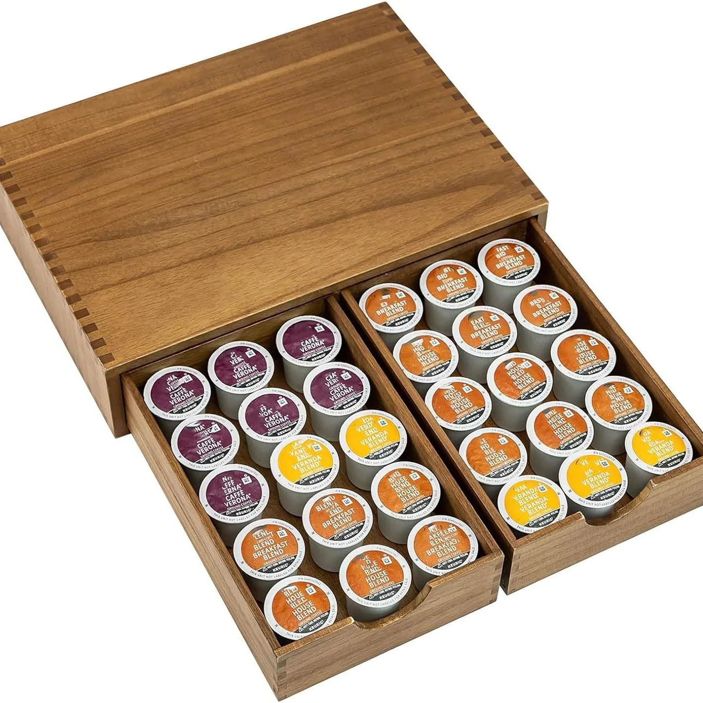 Quality Wooden Storage Drawers for Coffee Pods Holder -Can also Double as a Coffee Station