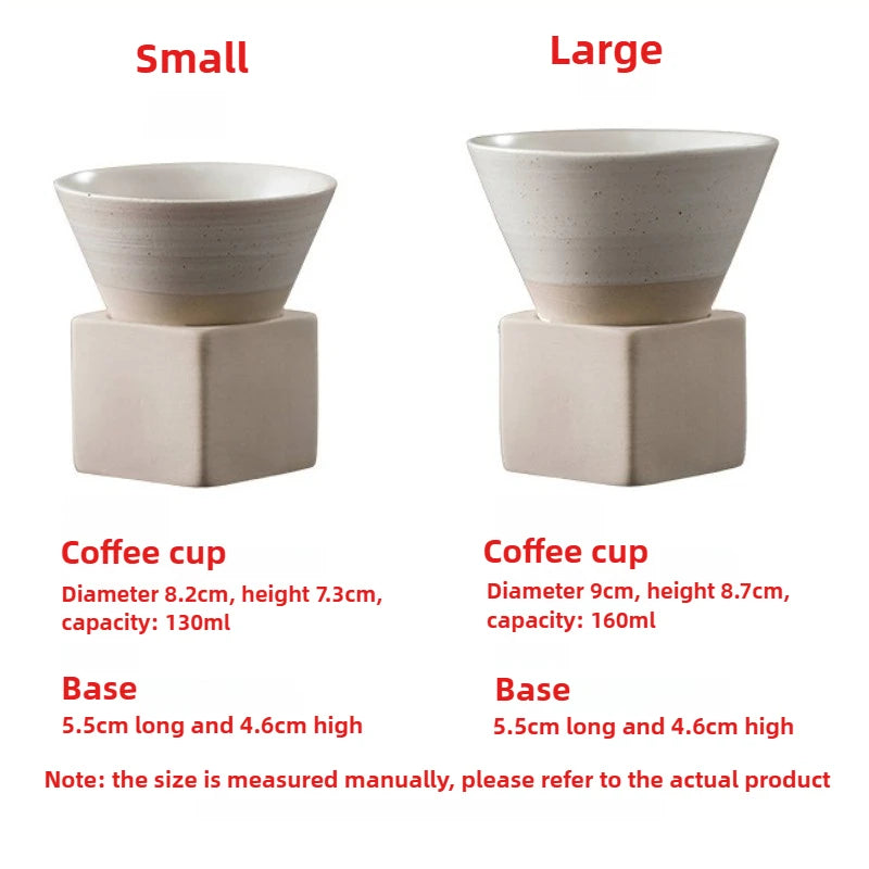 Retro Japanese Triangular Cone Shape Pottery Tea and Coffee Cup