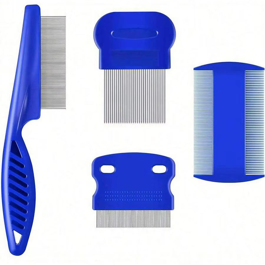 Stainless Steel Dog and Cat Grooming Combs and Anti Flea Lice Set   