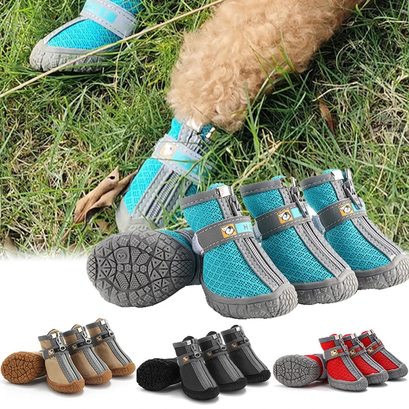 Non-Slip Soled Dog Shoes with Thick Plush Paw Protection 