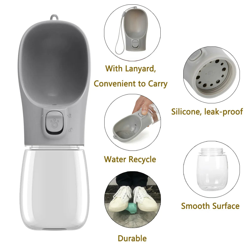 Portable Leakproof Dog Water Bottle for Outdoor Hiking and Exercise Runs