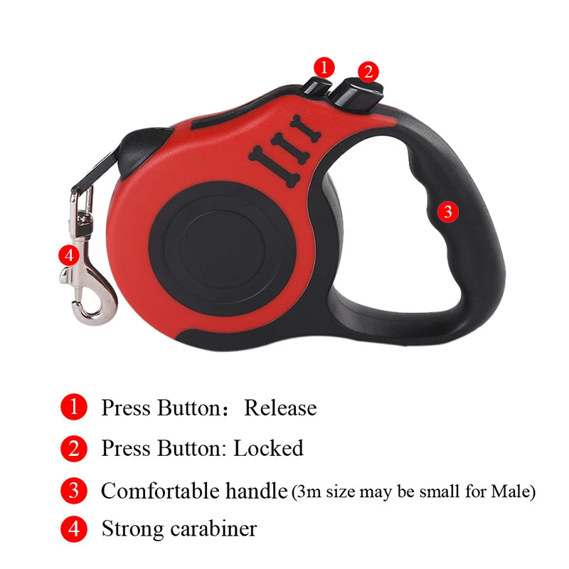 Durable Nylon Retractable Dog & Cat Leash