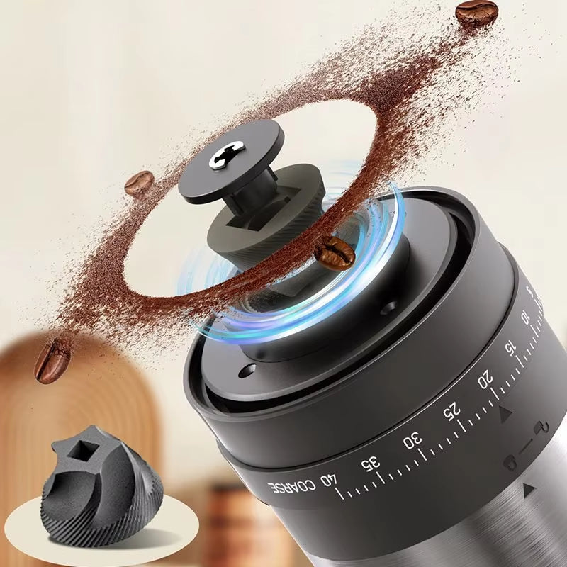 Portable Rechargeable 1800mAh Electric Coffee Grinder – 40 Adjustable Grind Levels