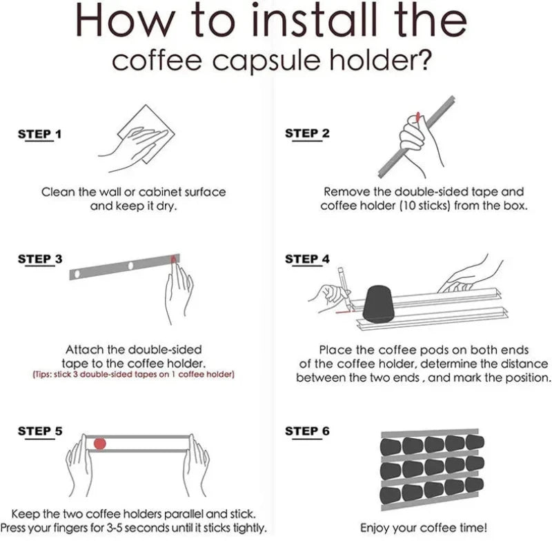 DIY Universal Coffee Capsule Holder with Adhesive