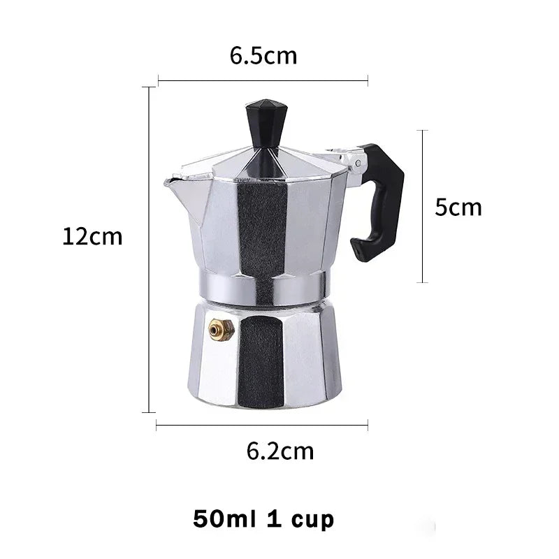 Octagonal Italian Style Aluminum Moka Pot Espresso Coffee  Maker