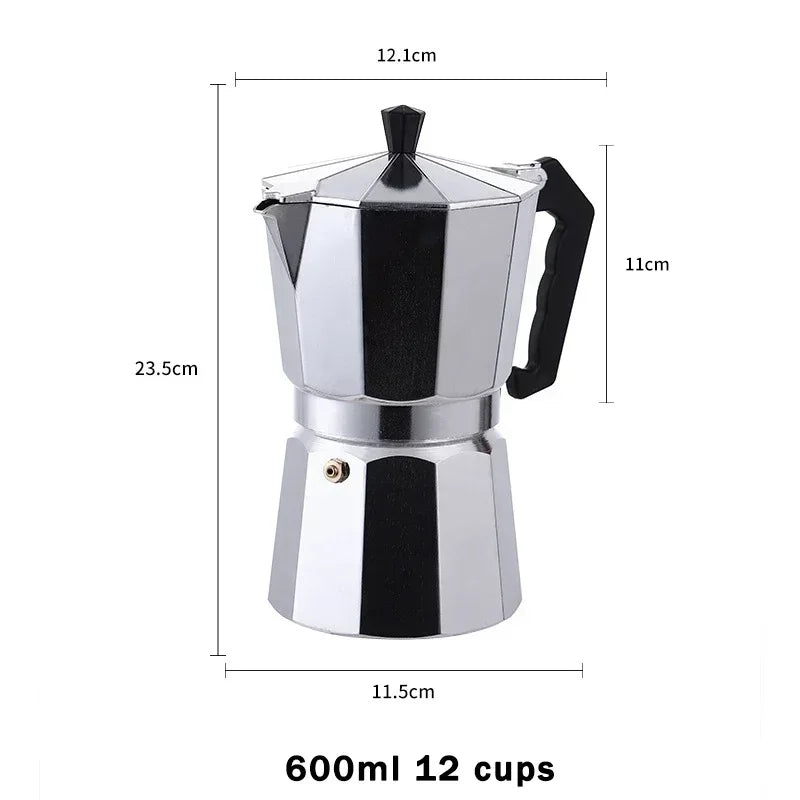 Octagonal Italian Style Aluminum Moka Pot Espresso Coffee  Maker