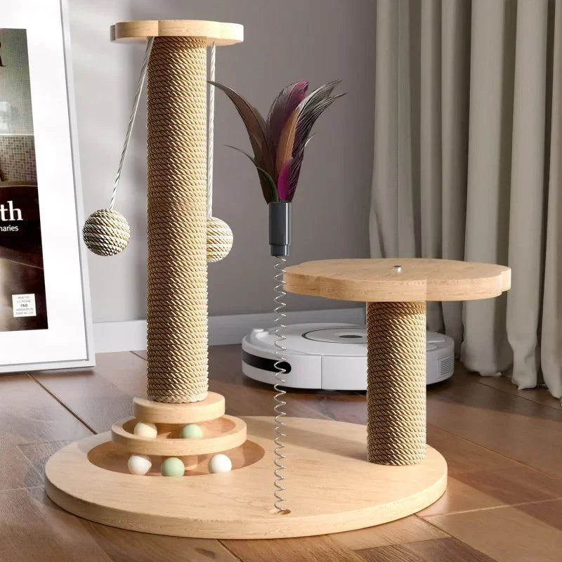 Stimulating Cat Toy with a Scratch Column