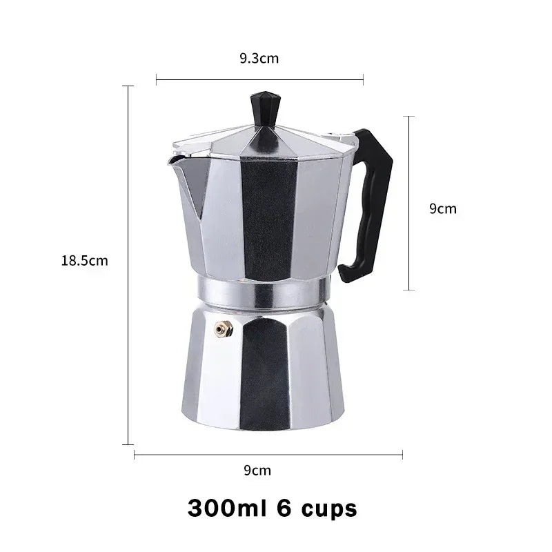 Octagonal Italian Style Aluminum Moka Pot Espresso Coffee  Maker