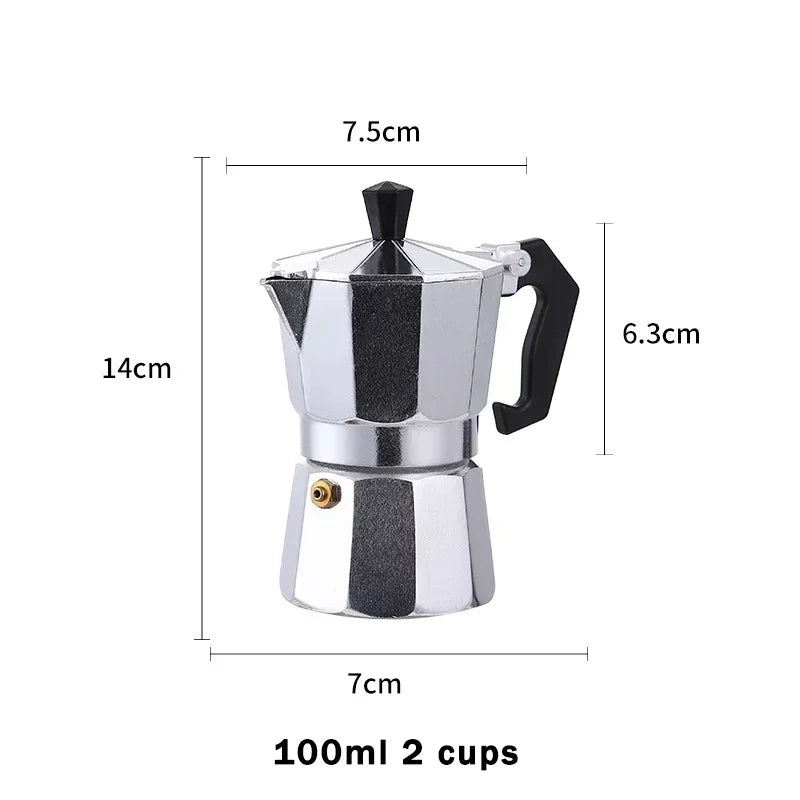 Octagonal Italian Style Aluminum Moka Pot Espresso Coffee  Maker