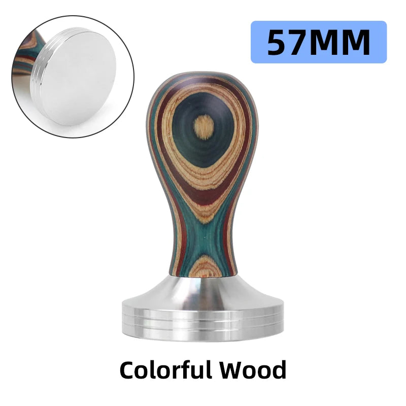 Colourful Stylish Premium Coffee Tamper – Stainless Steel & Wood - Multiple Sizes