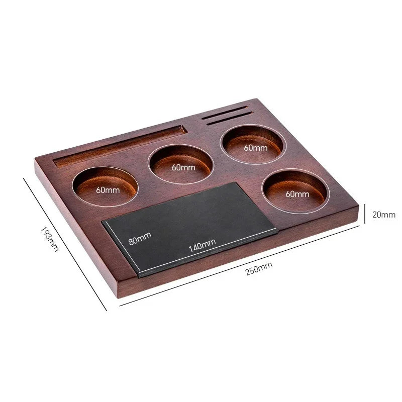 Premium Wooden Coffee Tamper Station