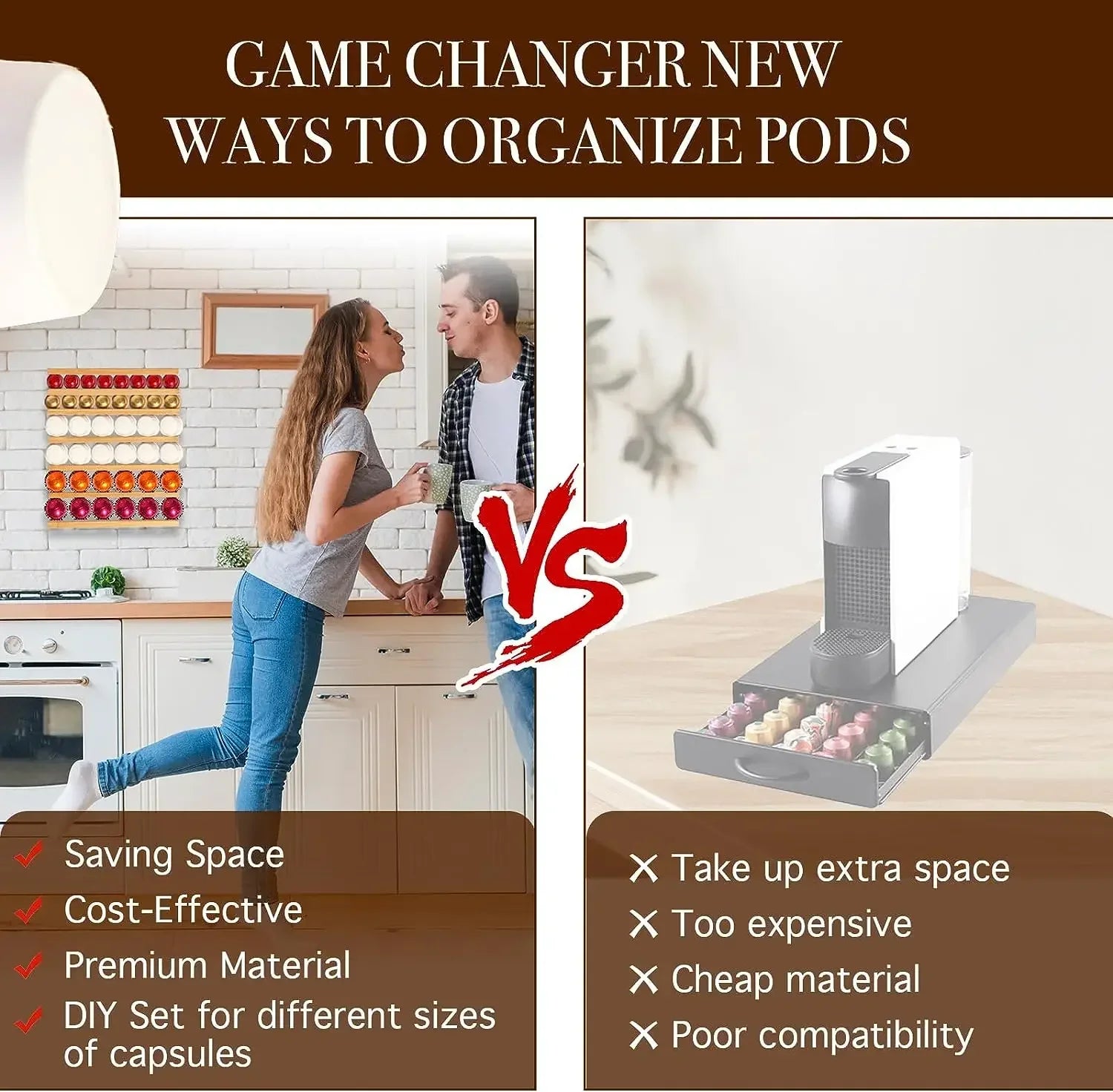 DIY Universal Coffee Capsule Holder with Adhesive