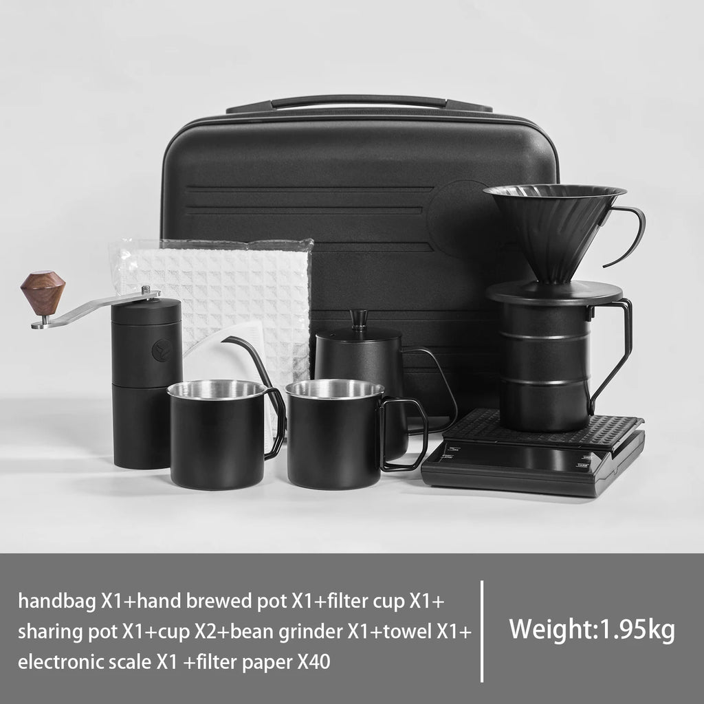 Travel Pour over Coffee Maker Gift Including 9 Items/Accessories with Travel Bag