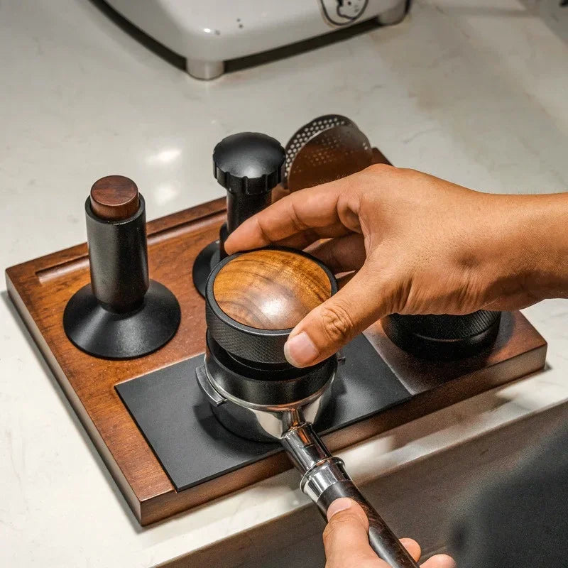 Premium Wooden Coffee Tamper Station