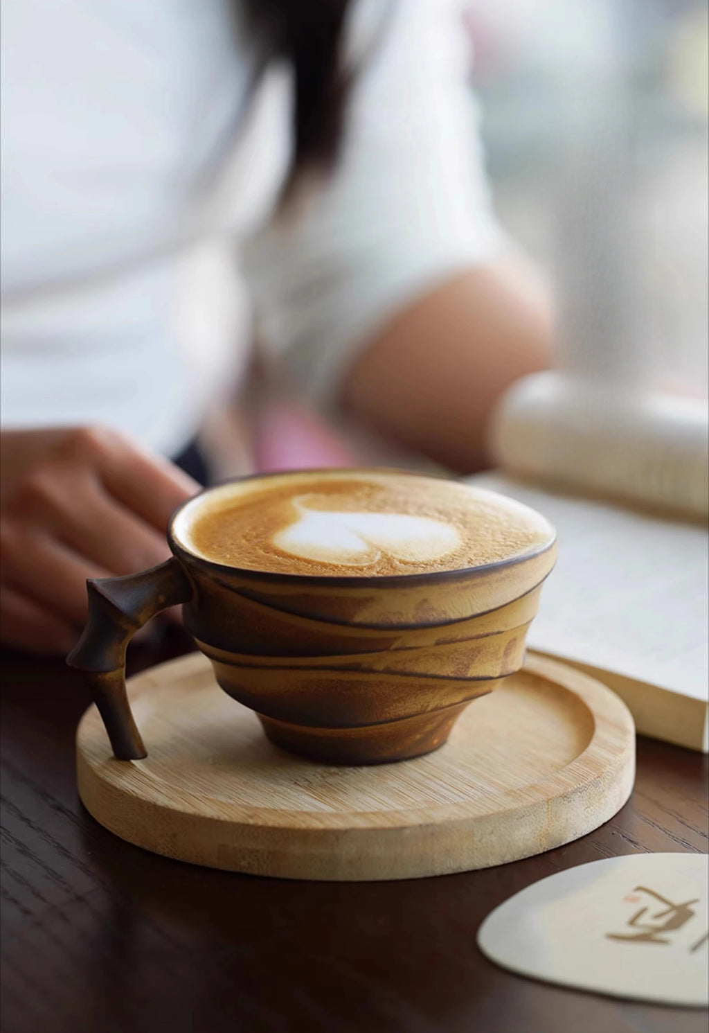 High End Vintage Bamboo Ceramic Coffee Mug