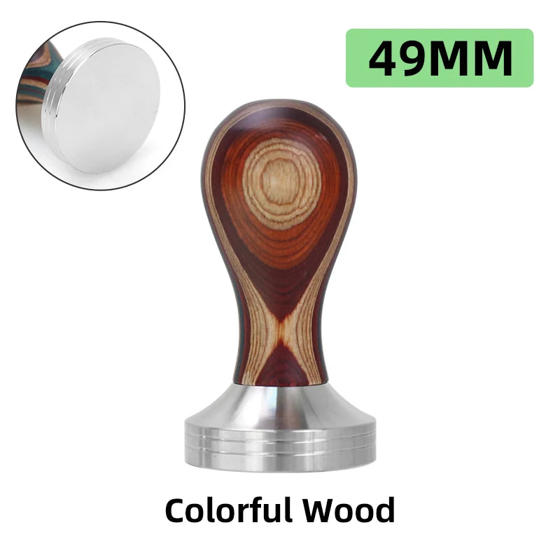 Colourful Stylish Premium Coffee Tamper – Stainless Steel & Wood - Multiple Sizes