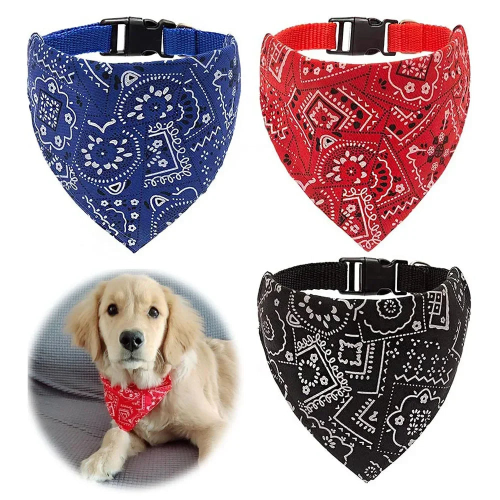 Adjustable Dog Bandana Collar Scarf for Cats and Dogs