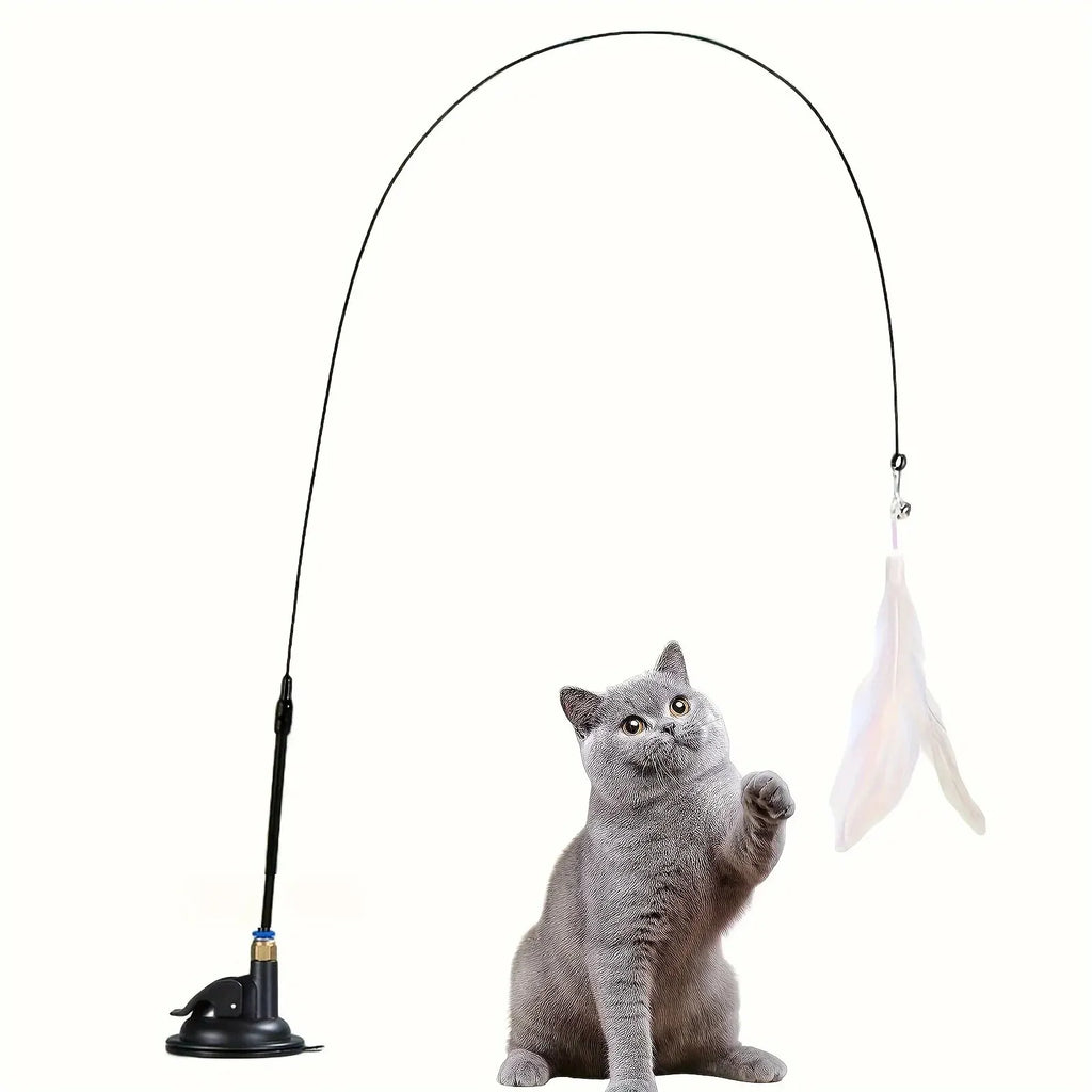 Cat Teaser Toy with Interactive Bell & Feather Wand