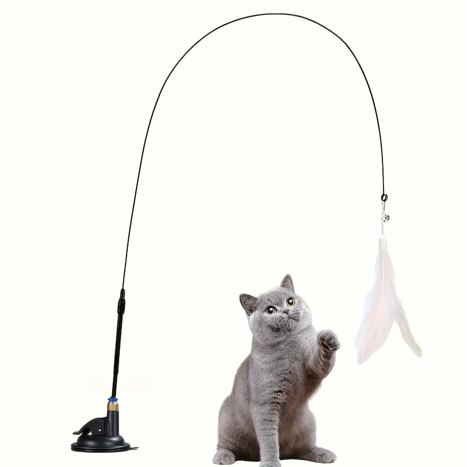 Cat Teaser Toy with Interactive Bell & Feather Wand