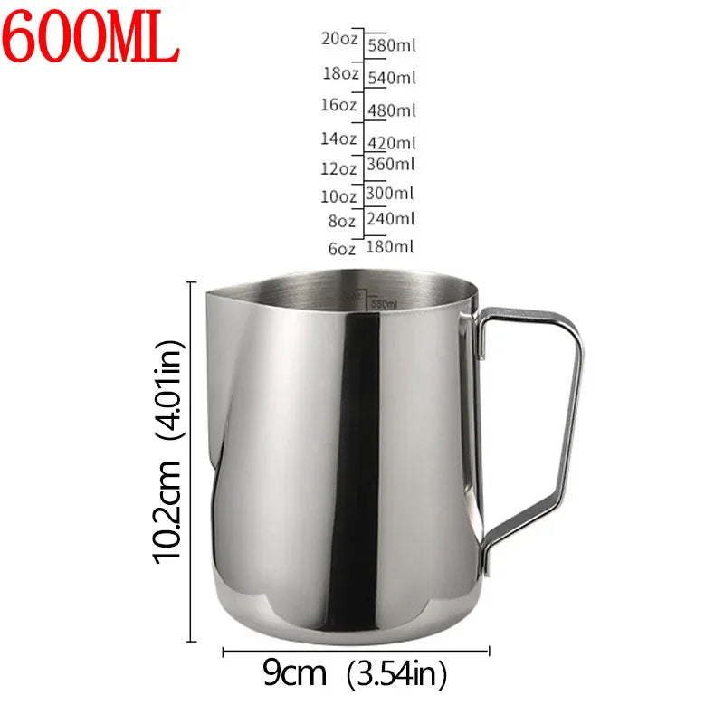 Barista Style Stainless Steel Milk Frother Jug