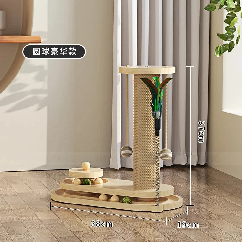 Stimulating Cat Toy with a Scratch Column