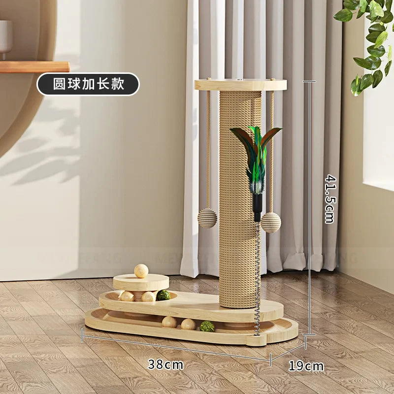 Stimulating Cat Toy with a Scratch Column