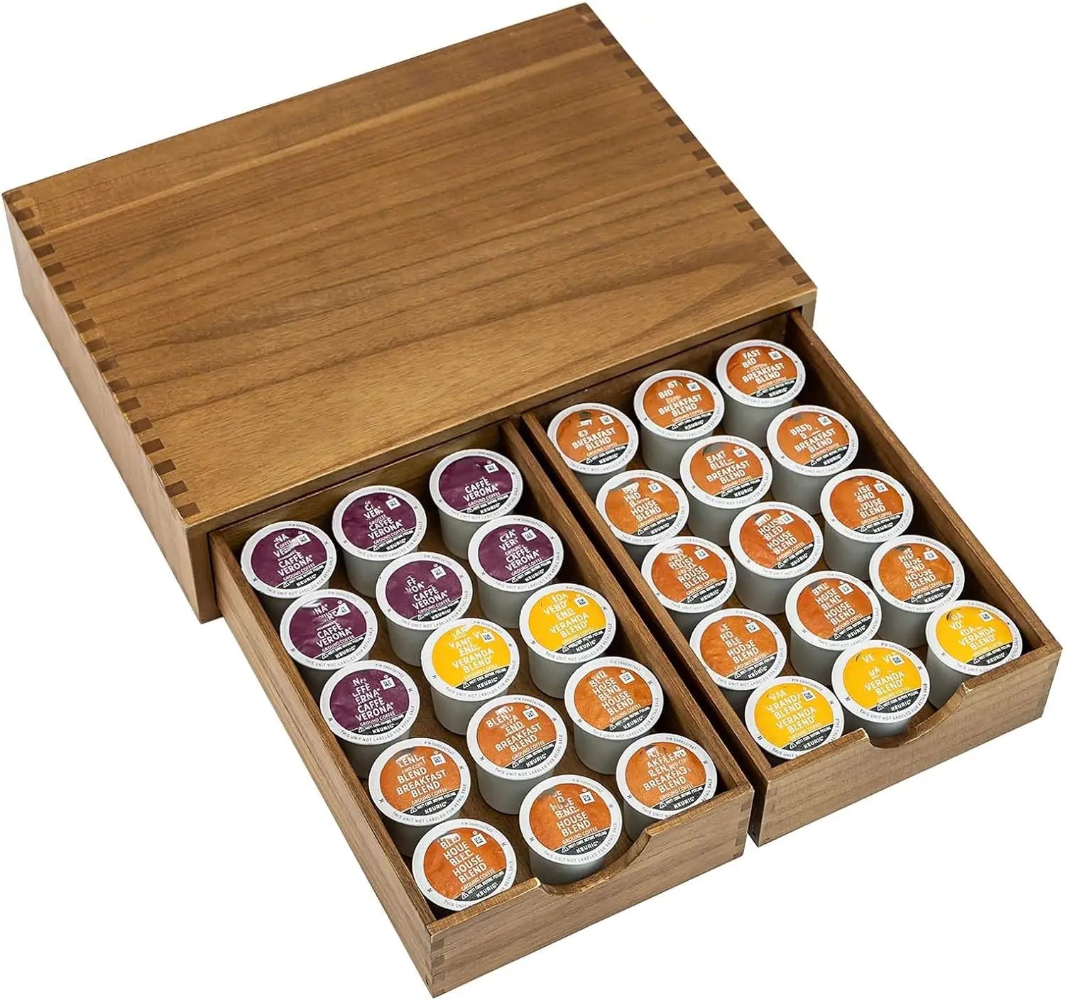 Quality Wooden Storage Drawers for Coffee Pods Holder -Can also Double as a Coffee Station