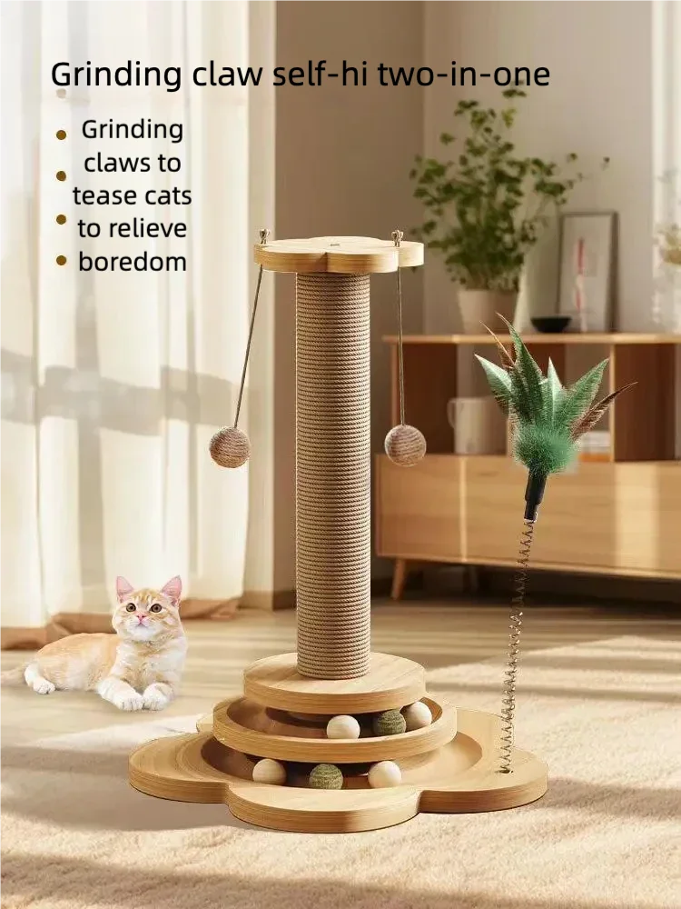 Stimulating Cat Toy with a Scratch Column