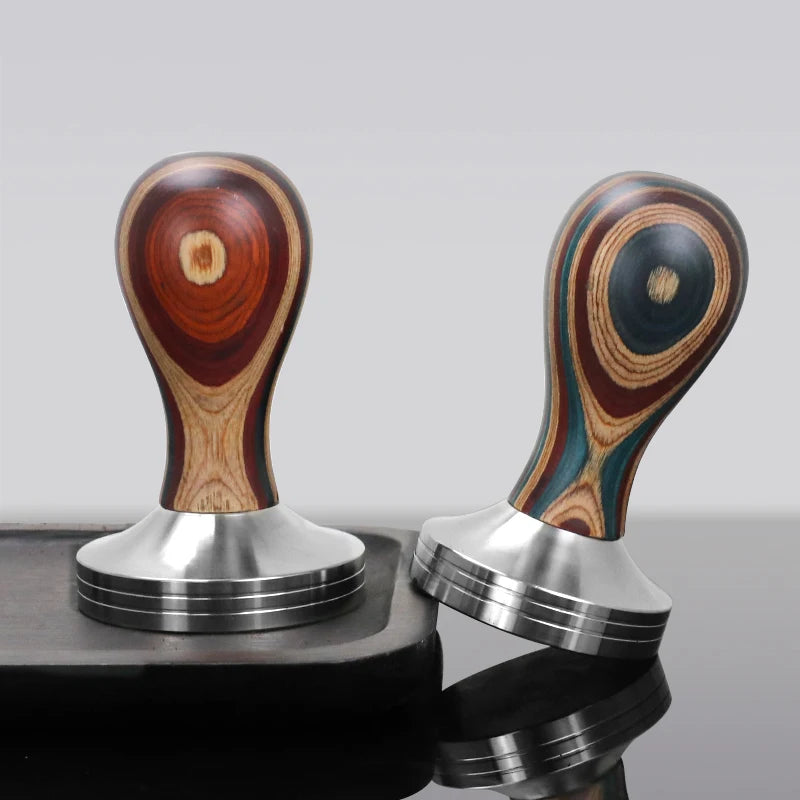 Colourful Stylish Premium Coffee Tamper – Stainless Steel & Wood - Multiple Sizes