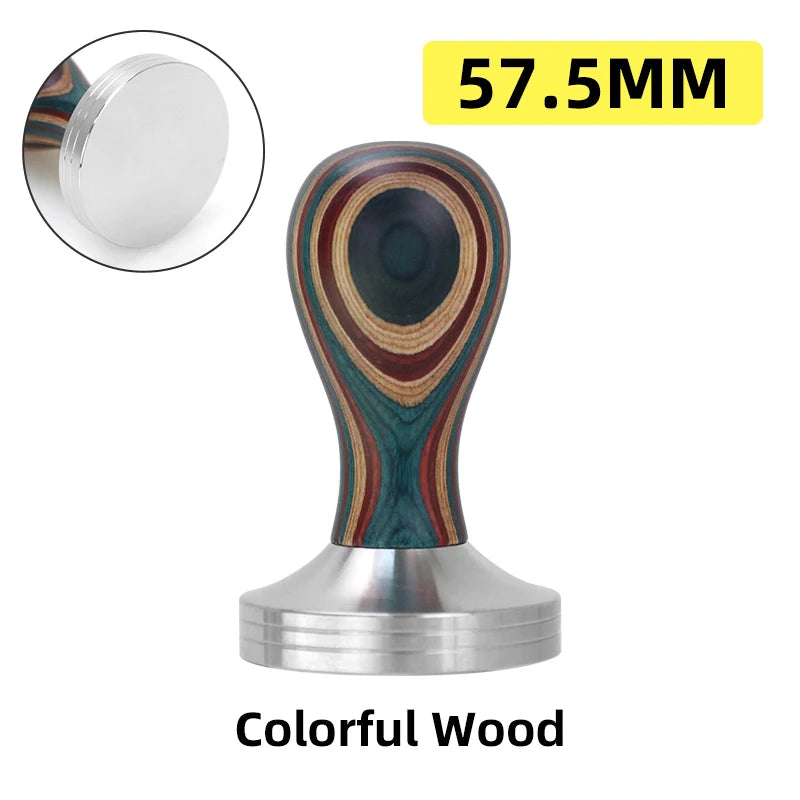 Colourful Stylish Premium Coffee Tamper – Stainless Steel & Wood - Multiple Sizes