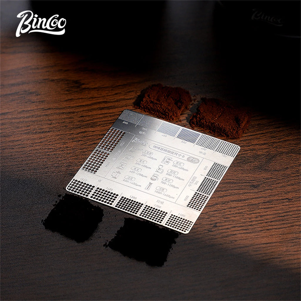 Stainless Steel Coffee Grind Size Reference Card – Precision Ruler Tool for Professional Bean Grinding