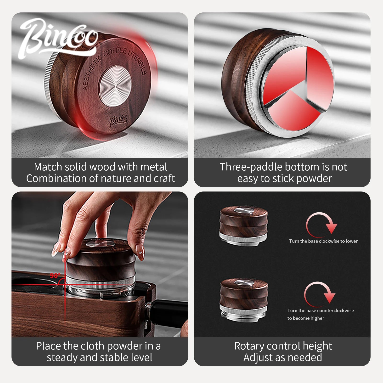 Coffee Tamper & Distributor with Tamping Base