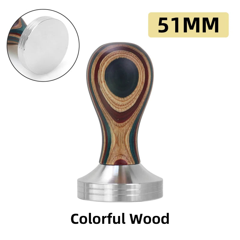 Colourful Stylish Premium Coffee Tamper – Stainless Steel & Wood - Multiple Sizes
