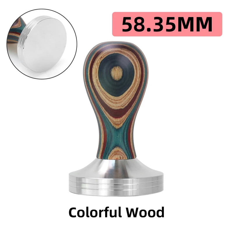 Colourful Stylish Premium Coffee Tamper – Stainless Steel & Wood - Multiple Sizes