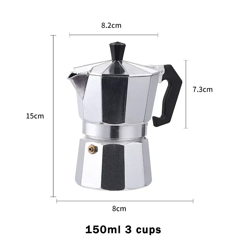 Octagonal Italian Style Aluminum Moka Pot Espresso Coffee  Maker