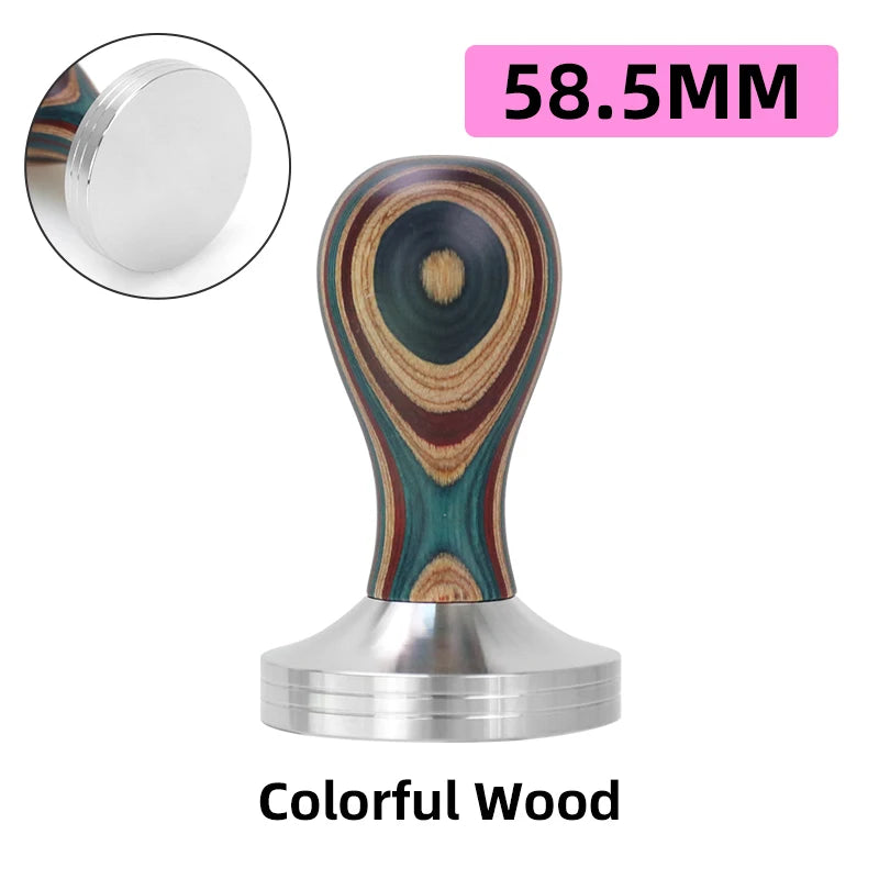 Colourful Stylish Premium Coffee Tamper – Stainless Steel & Wood - Multiple Sizes
