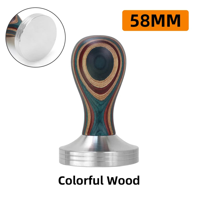 Colourful Stylish Premium Coffee Tamper – Stainless Steel & Wood - Multiple Sizes