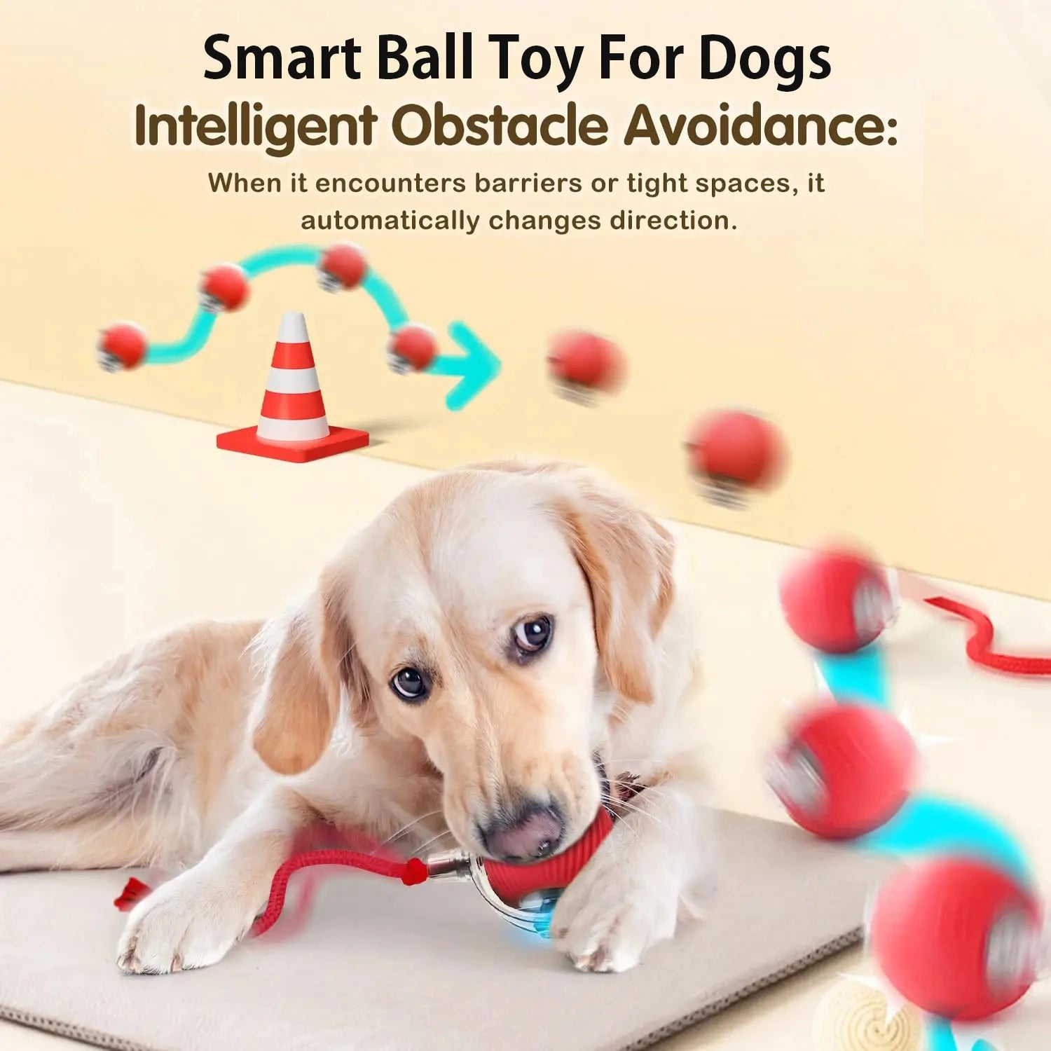 Rechargeable Smart Automatic Dog Interactive Ball Toy for Dogs and Cats