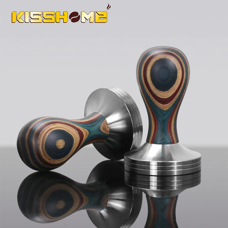 Colourful Stylish Premium Coffee Tamper – Stainless Steel & Wood - Multiple Sizes