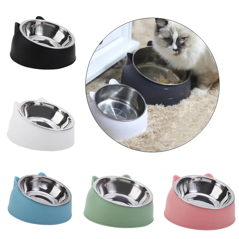 Non-Slip 100ML Cat and Dog Bowl with 15 Degrees Tilt for comfortable feeding