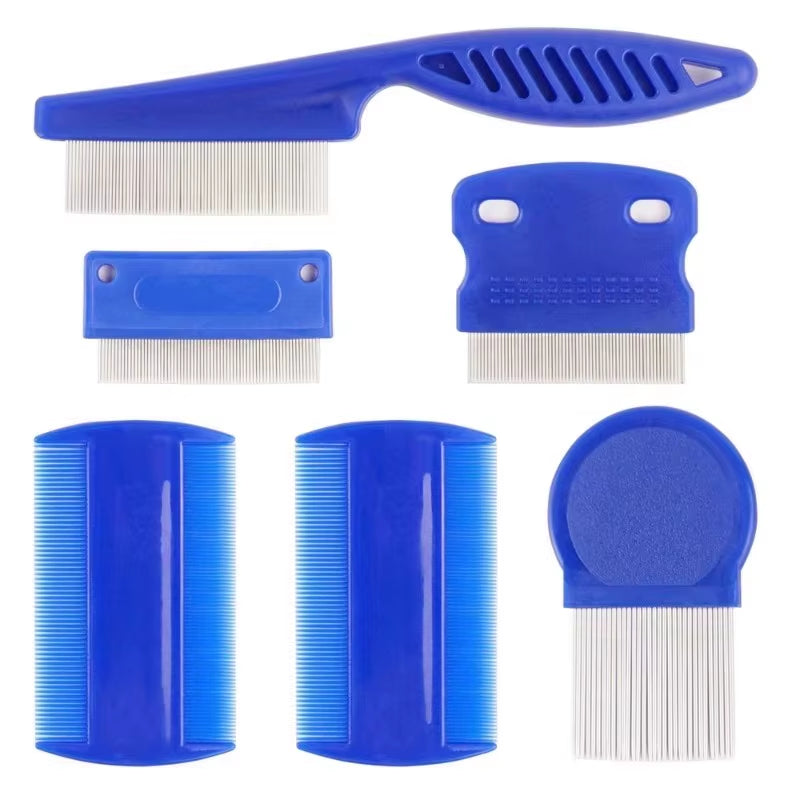 Stainless Steel Dog and Cat Grooming Combs and Anti Flea Lice Set   