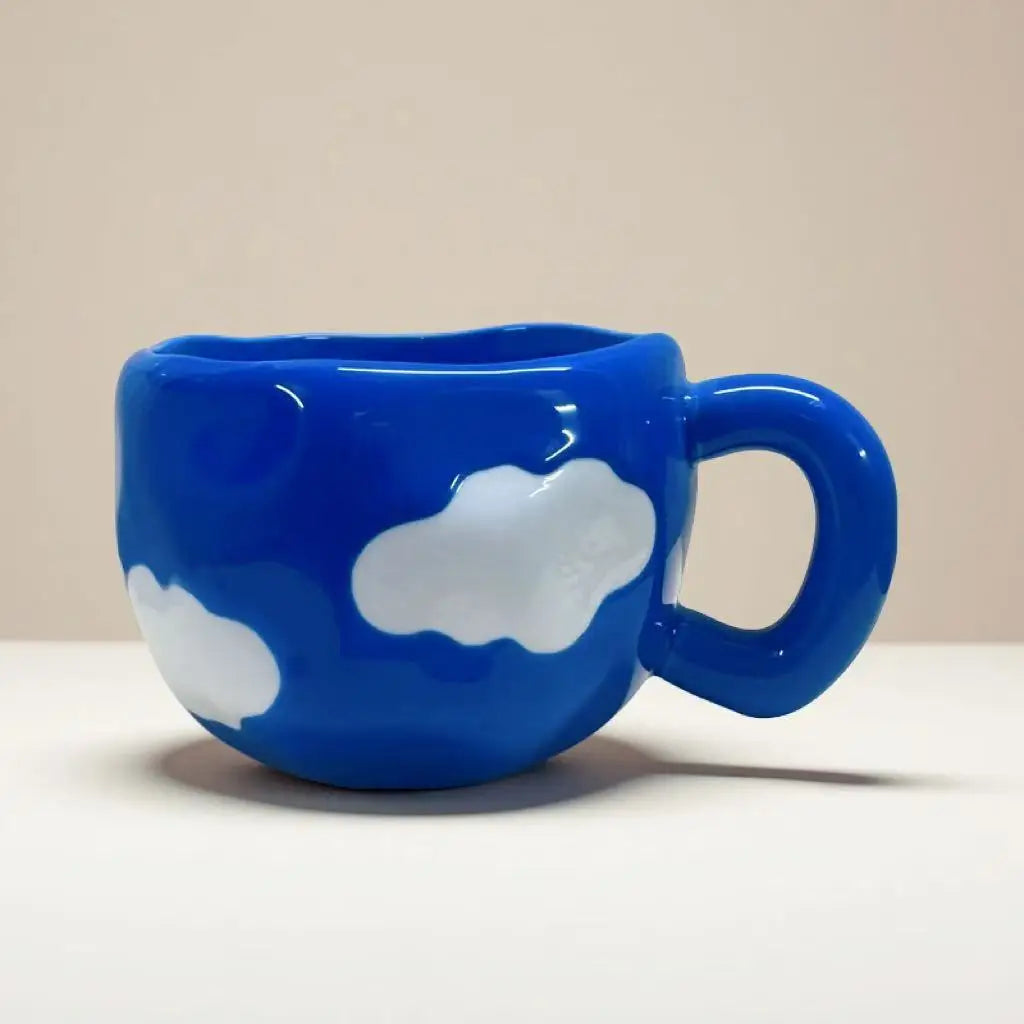 Korean Style 300ML Creative Hand Pinched Irregular Flower Ceramic Coffee Mug 