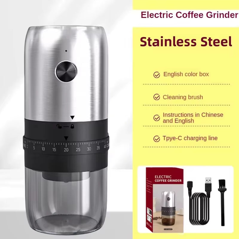 Portable Rechargeable 1800mAh Electric Coffee Grinder – 40 Adjustable Grind Levels